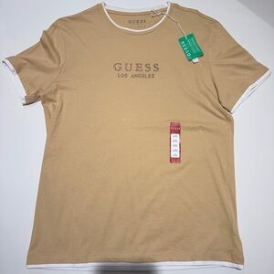GUESS Los Angeles Men's Tan Logo Crew Neck T-Shirt